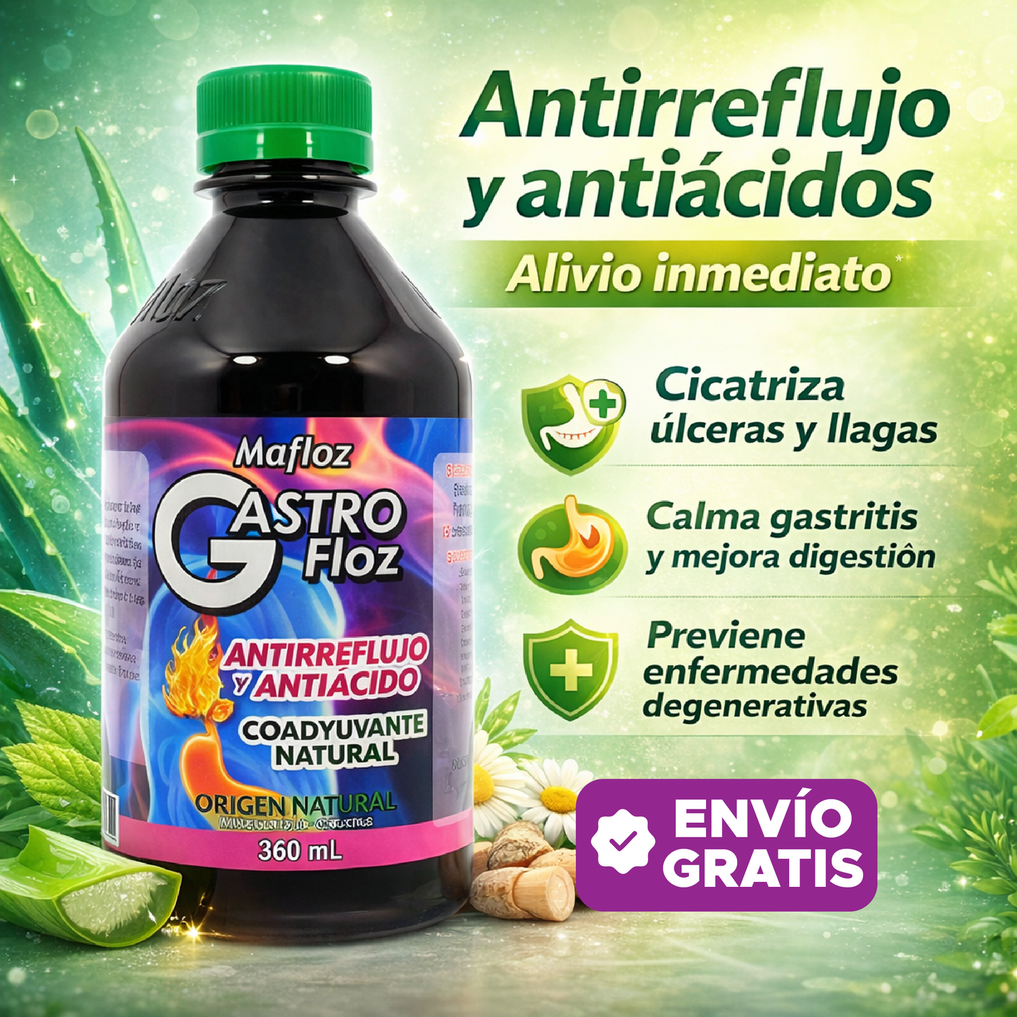 🌿🔥 GASTRO FLOZ 🛡️ ANTIREFLUJO & ANTIÁCIDO 100% NATURAL 💚🔥