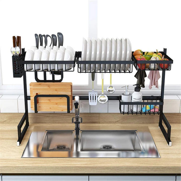 Escurridor y soporte para platos desarmable todo en uno
