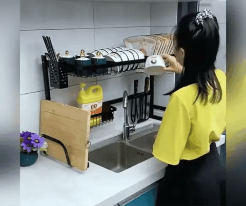 Escurridor y soporte para platos desarmable todo en uno