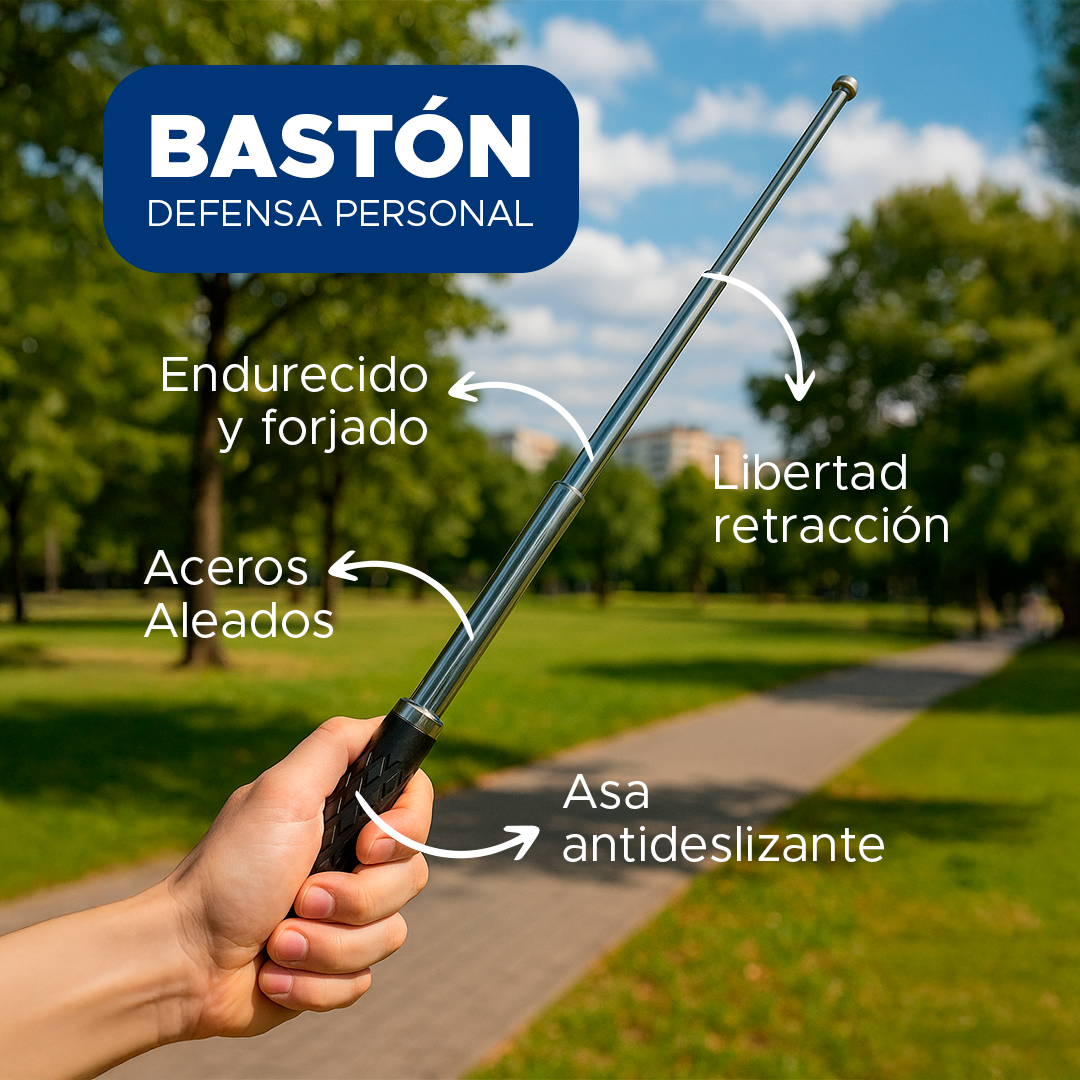 🚨 BASTÓN EN ACERO INOXIDABLE  – CUIDA DE TI EN TODO MOMENTO🛡️