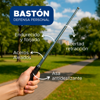 🚨 BASTÓN EN ACERO INOXIDABLE  – CUIDA DE TI EN TODO MOMENTO🛡️