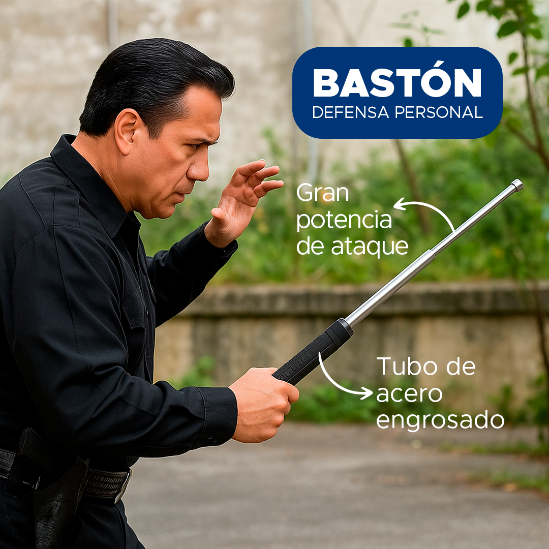 🚨 BASTÓN EN ACERO INOXIDABLE  – CUIDA DE TI EN TODO MOMENTO🛡️