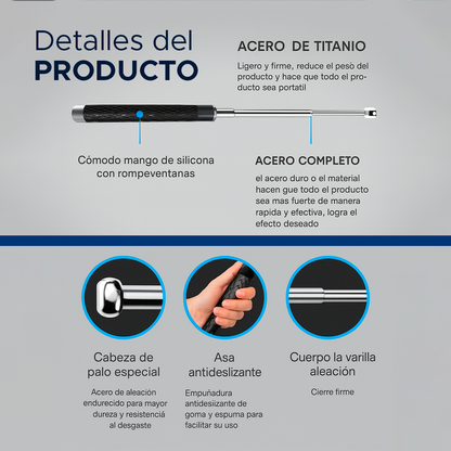 🚨 BASTÓN EN ACERO INOXIDABLE  – CUIDA DE TI EN TODO MOMENTO🛡️