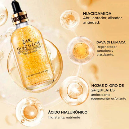🚨OFERTA PAGA 1 Y LLEVA 2 SERUMS  REAFIRMANTES GOLD 24K CON ÁCIDO HIALURÓNICO Y PÉPTIDOS ANTIEDAD 🌸REJUVENECE EN TIEMPO RECORD