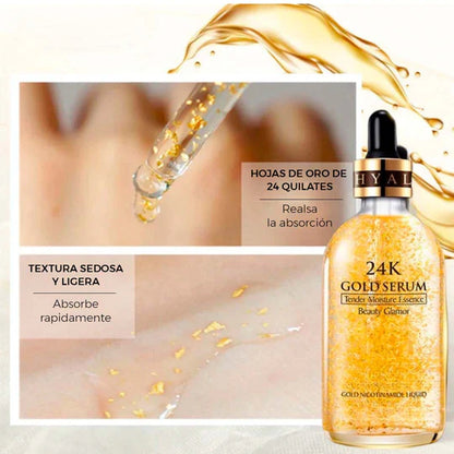 🚨OFERTA PAGA 1 Y LLEVA 2 SERUMS  REAFIRMANTES GOLD 24K CON ÁCIDO HIALURÓNICO Y PÉPTIDOS ANTIEDAD 🌸REJUVENECE EN TIEMPO RECORD