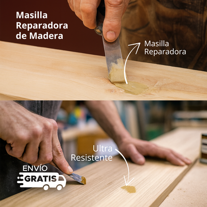 👷🏼‍♂️ MADECRIL MASILLA ULTRA RESISTENTE INMUNIZANTE PARA REPARACIÓN DE MADERA 🪑