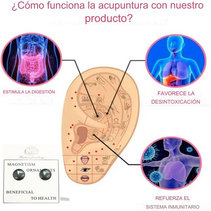 ARETES TERAPEUTICOS MAGNETICOS ADELGAZANTES 🔥 CONTROL DE OBESIDAD, DIABETES, ANSIEDAD