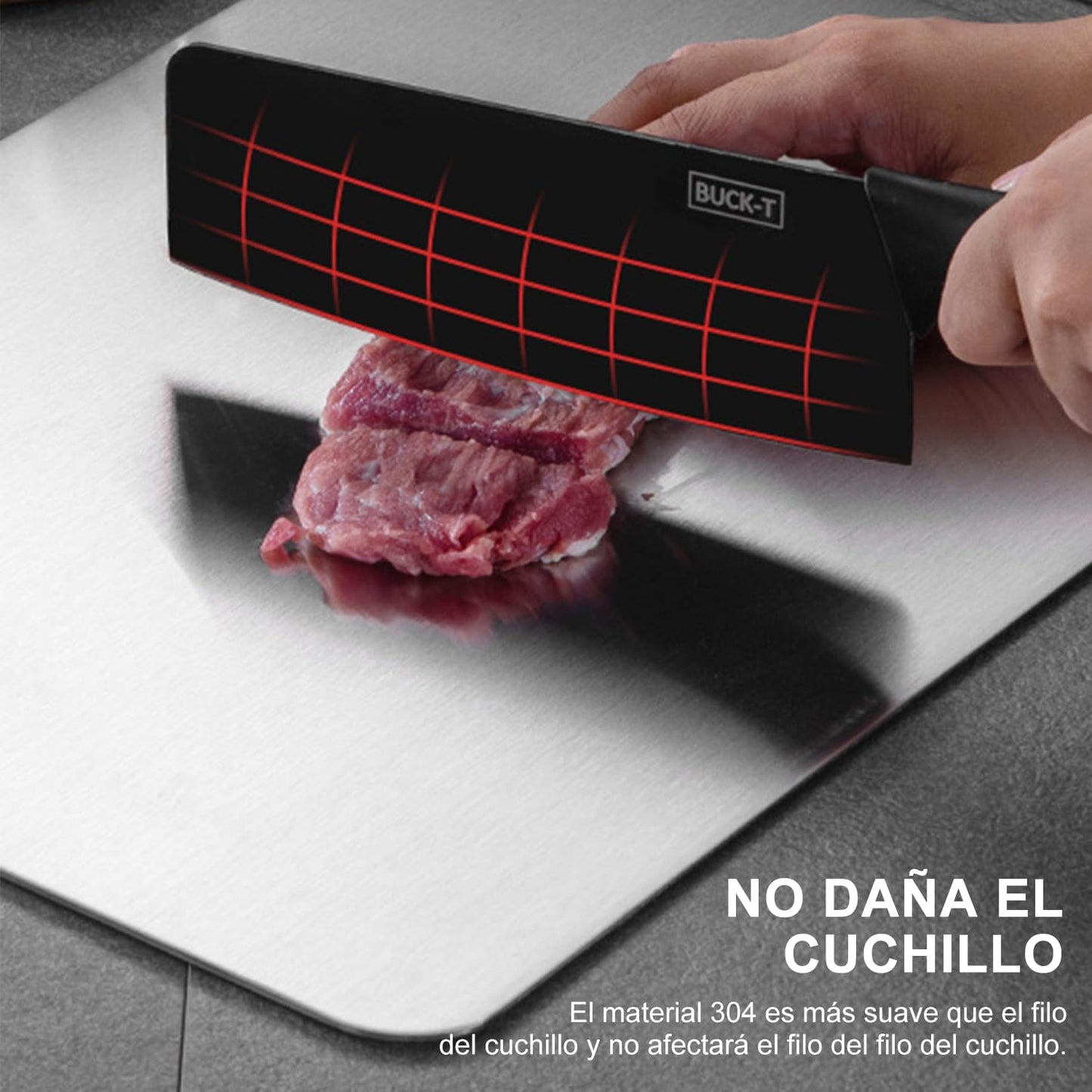 🔥STEELCHOP® TABLA EN ACERO ANTIBACTERIAL CON ALTA DURABILIDAD🔪