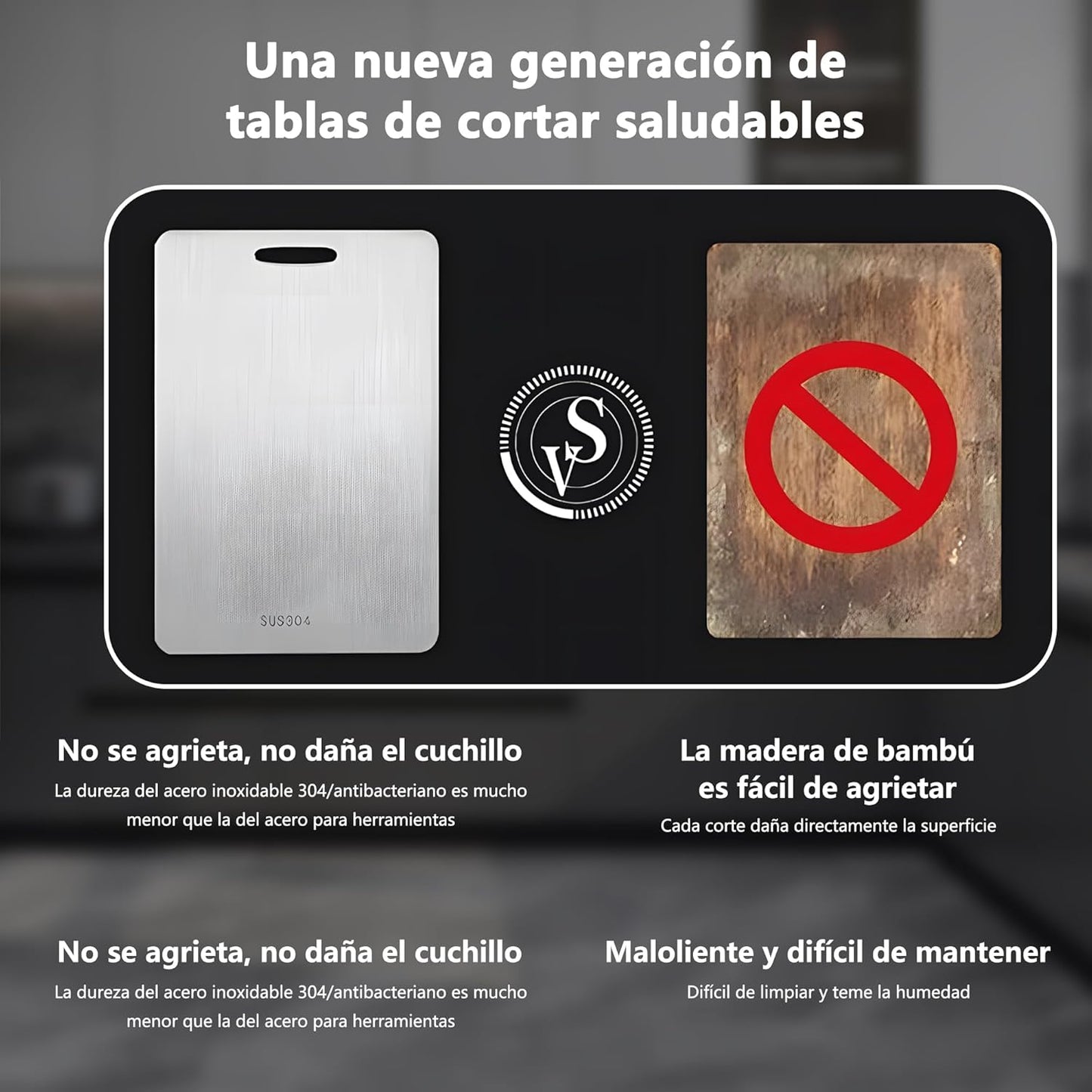 🔥STEELCHOP® TABLA EN ACERO ANTIBACTERIAL CON ALTA DURABILIDAD🔪