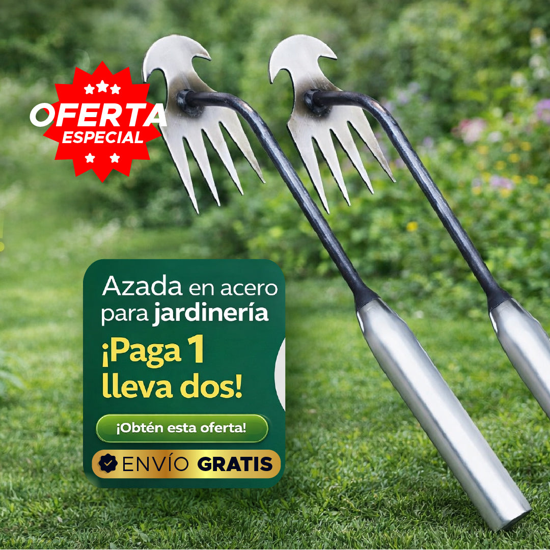 🛠️PAGA 1 Y LLEVA 2 AZADAS DE ACERO PARA JARDINERÍA🌿 DESHIERBE FÁCIL🔥💪