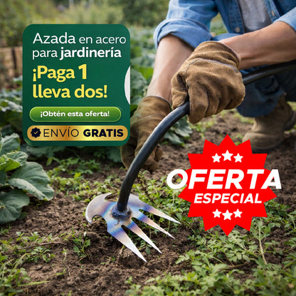 🛠️PAGA 1 Y LLEVA 2 AZADAS DE ACERO PARA JARDINERÍA🌿 DESHIERBE FÁCIL🔥💪