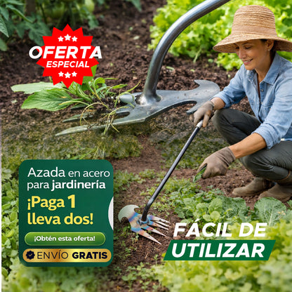 🛠️PAGA 1 Y LLEVA 2 AZADAS DE ACERO PARA JARDINERÍA🌿 DESHIERBE FÁCIL🔥💪