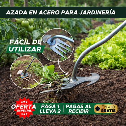 🛠️PAGA 1 Y LLEVA 2 AZADAS DE ACERO PARA JARDINERÍA🌿 DESHIERBE FÁCIL🔥💪