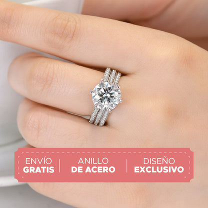 💍✨ ANILLO DE ACERO BRILLO ETERNO™ Ajustable con diamante de cristal  ✨💍