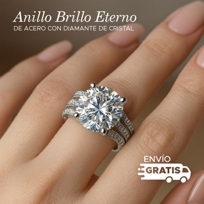 💍✨ ANILLO DE ACERO BRILLO ETERNO™ Ajustable con diamante de cristal  ✨💍