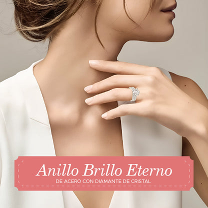 💍✨ ANILLO DE ACERO BRILLO ETERNO™ Ajustable con diamante de cristal  ✨💍
