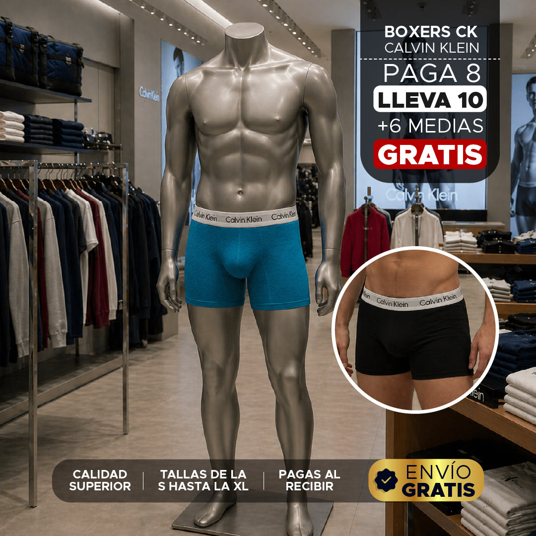 🩲🔥Mega Pack PAGA 8 Y LLEVA 10 Boxers + 6 Medias 🚀 🛒
