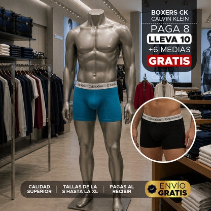 🩲🔥Mega Pack PAGA 8 Y LLEVA 10 Boxers + 6 Medias 🚀 🛒