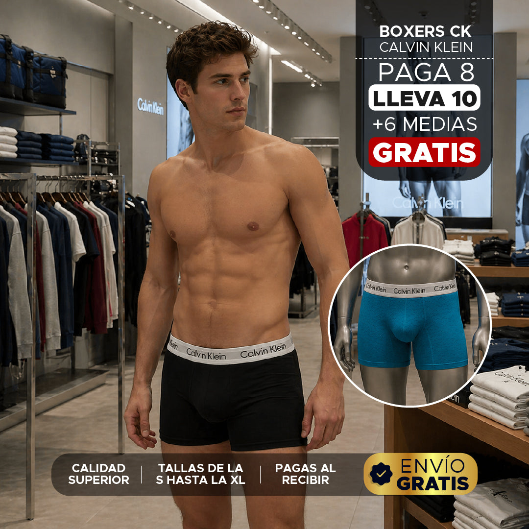 🩲🔥Mega Pack PAGA 8 Y LLEVA 10 Boxers + 6 Medias 🚀 🛒