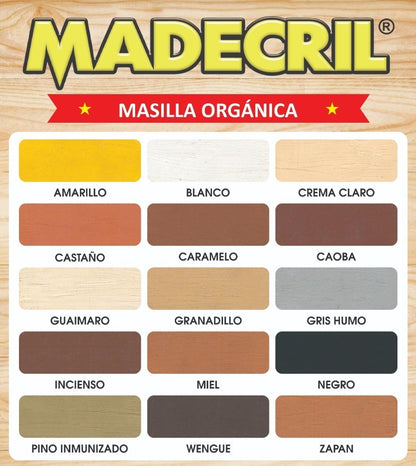 👷🏼‍♂️ MADECRIL MASILLA ULTRA RESISTENTE INMUNIZANTE PARA REPARACIÓN DE MADERA 🪑