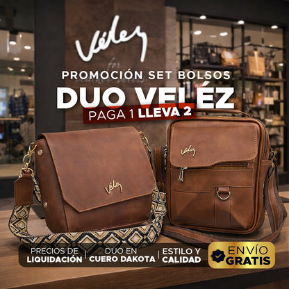👜🔥✨ SET BOLSO VÉLEZ DUO DAKOTA ✨🔥PARA EL Y ELLA