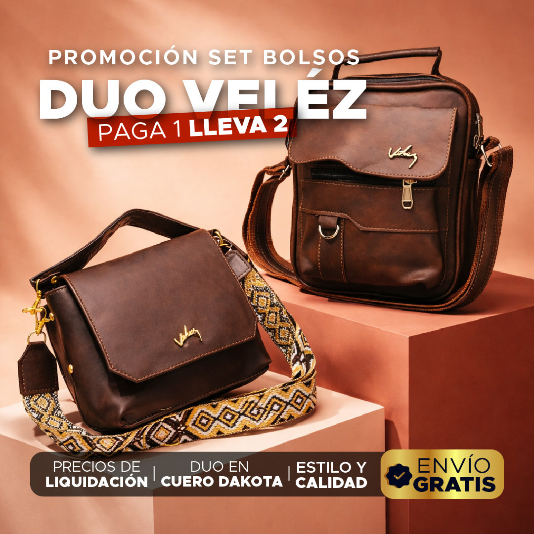👜🔥✨ SET BOLSO VÉLEZ DUO DAKOTA ✨🔥PARA EL Y ELLA