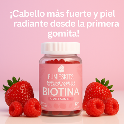 🌸 GUMIESKITS™ PAGA 1 Y LLEVA 2 Frascos de Gomas de Biotina + Colágeno y Vitamina E