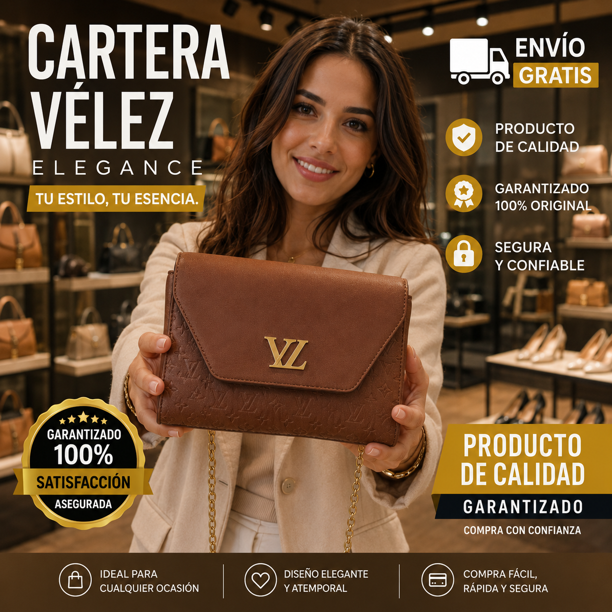 👜✨CARTERA VELEZ EN CUERO VEGANO 100% GARANTIZADO✨👜