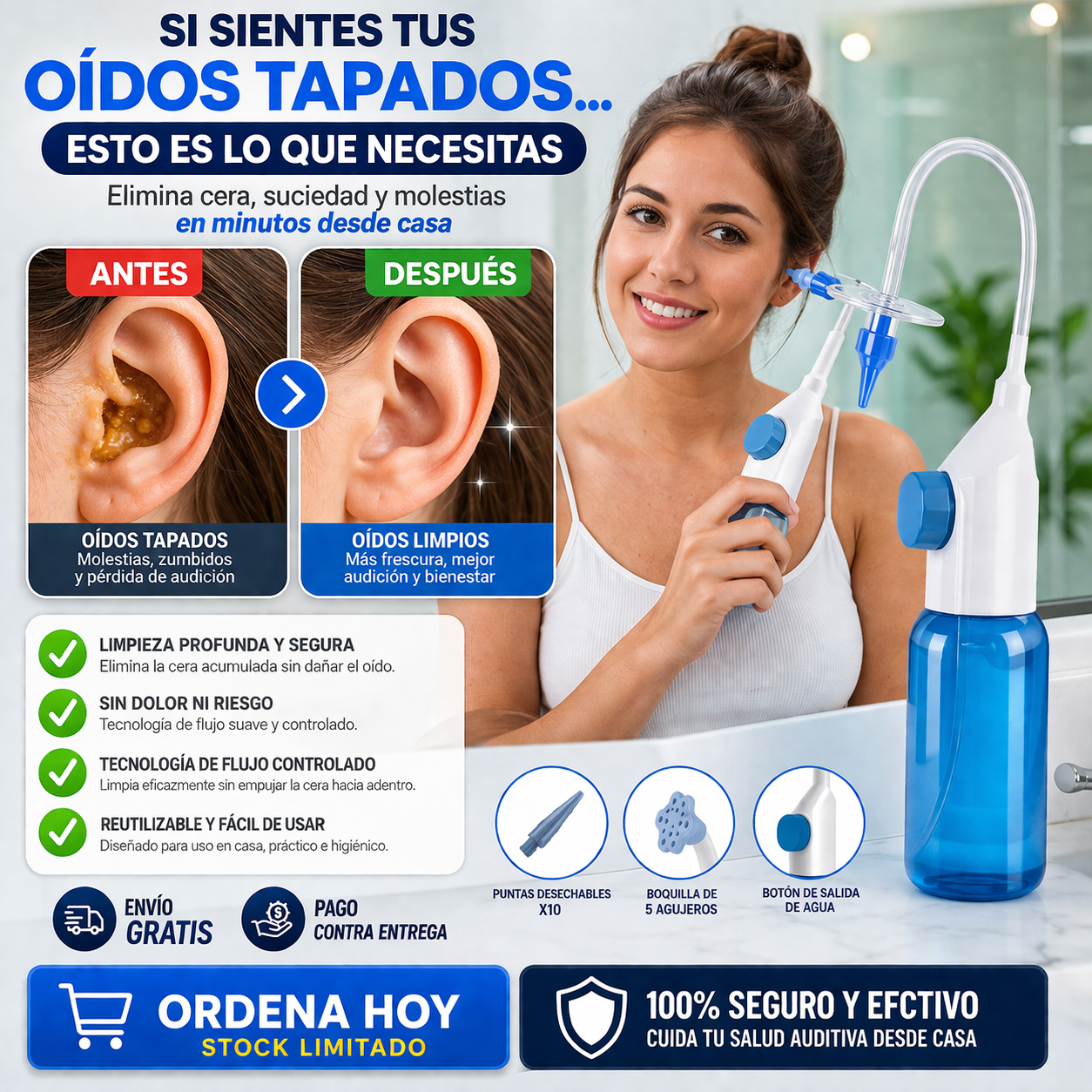 👂✅ EarClean Pro Limpiador de oído, escucha con claridad 👂✨