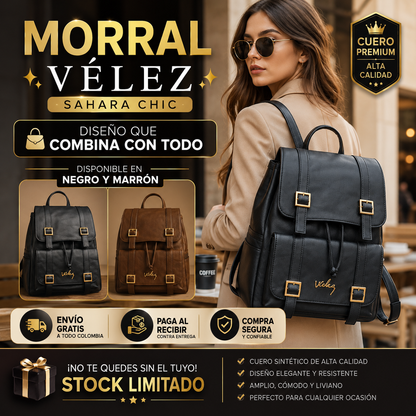 🌟 Últimas unidades Morral Vélez Sahara Chic 👜✨Cuero vegano de alta calidad