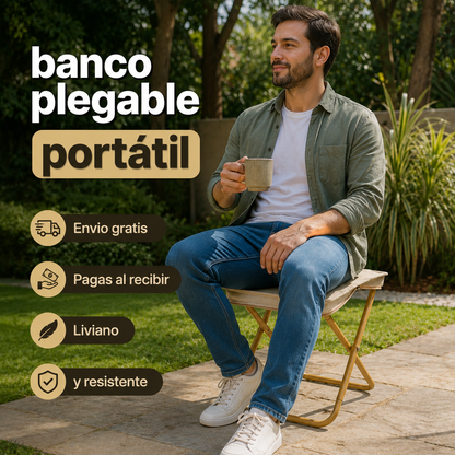🪑✨ Banco Plegable ¡Descansa Donde Quieras con Total Comodidad! ✨🪑