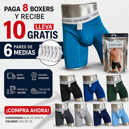 🩲🔥Mega Pack PAGA 8 Y LLEVA 10 Boxers + 6 Medias 🚀 🛒