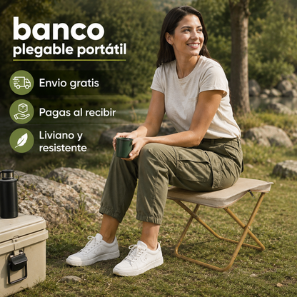 🪑✨ Banco Plegable ¡Descansa Donde Quieras con Total Comodidad! ✨🪑