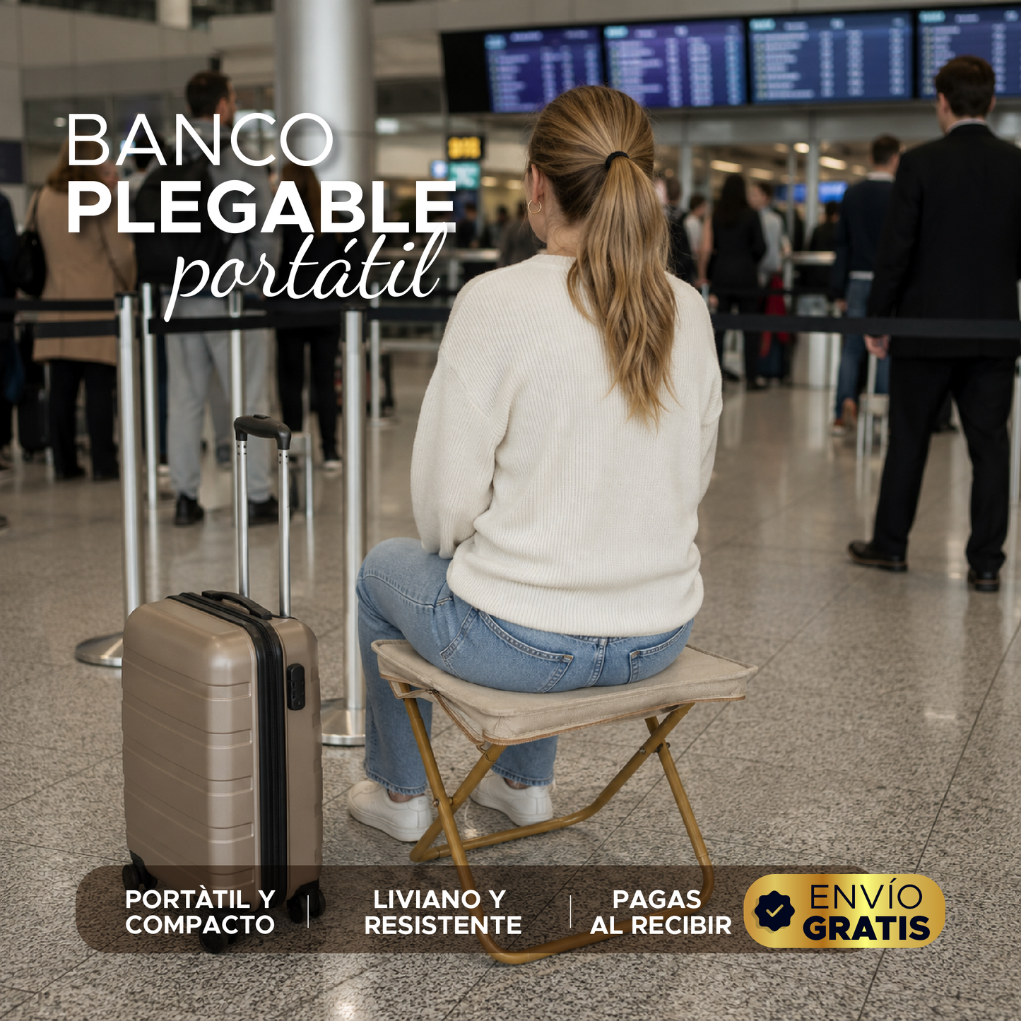 🪑✨ Banco Plegable ¡Descansa Donde Quieras con Total Comodidad! ✨🪑