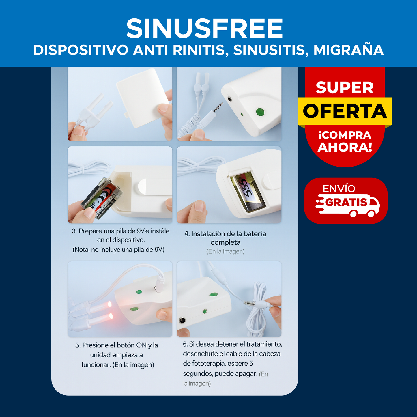 🌬️ SINUSFREE™ DISPOSITIVO ANTI RINITIS, SINUSITIS, MIGRAÑA ⚡