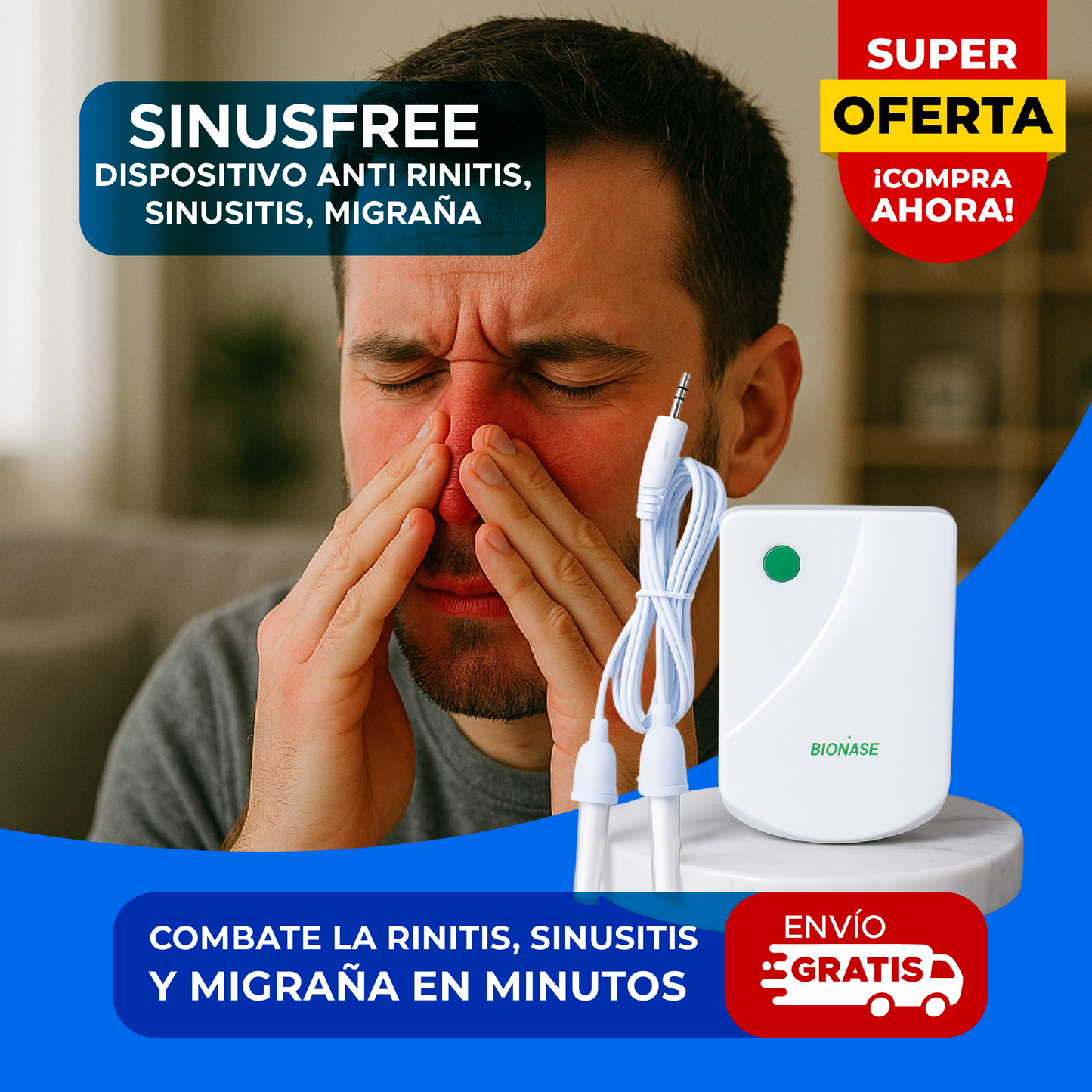 🌬️ SINUSFREE™ DISPOSITIVO ANTI RINITIS, SINUSITIS, MIGRAÑA ⚡