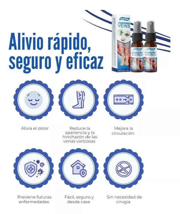 VARICOX VEIN 2x1 Ⓡ SPRAYS TRATAMIENTO VARICE + ULCERA + FLEBITIS