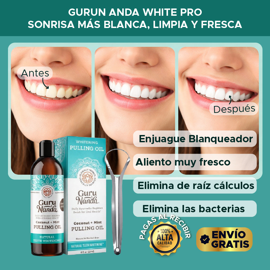 🦷✨💎 GURU NANDA™ 💎✨🦷 EL MEJOR BLANQUEADOR PARA ELIMINAR SARRO Y HALITOSIS