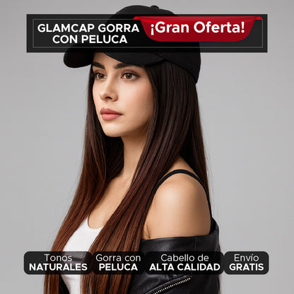 🧢GLAM CAP💁‍♀️GORRA CON PELUCA DE DISEÑO NATURAL✨