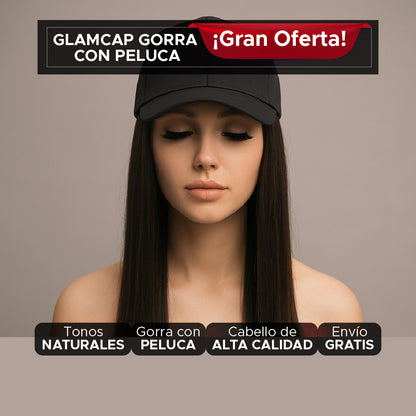 🧢GLAM CAP💁‍♀️GORRA CON PELUCA DE DISEÑO NATURAL✨