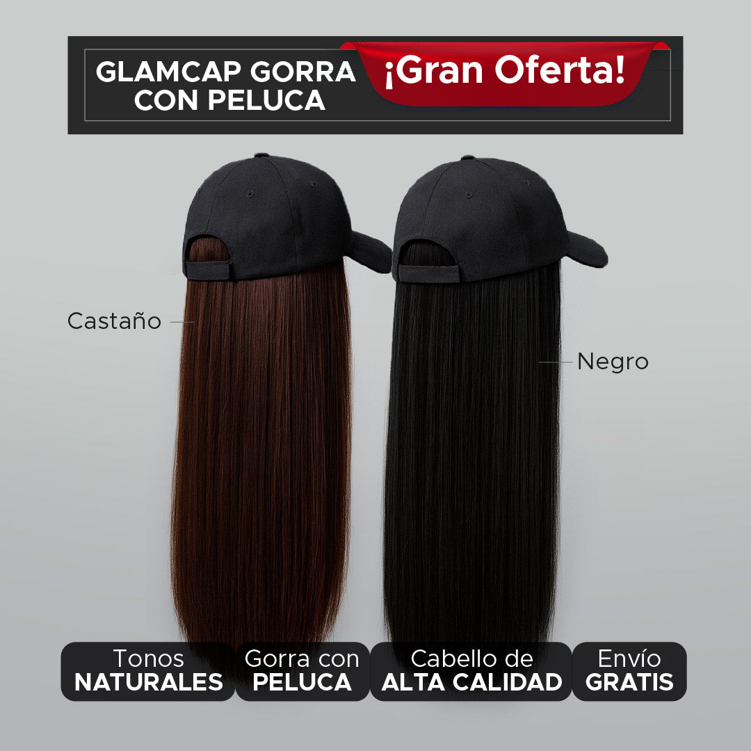 🧢GLAM CAP💁‍♀️GORRA CON PELUCA DE DISEÑO NATURAL✨