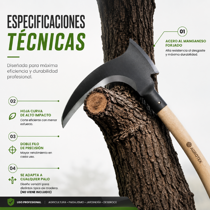 🌿⚒️ Hacha Hoz Doble Función – Potencia, Precisión y Resistencia en una sola herramienta ⚒️🌿