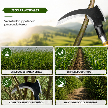 🌿⚒️ Hacha Hoz Doble Función – Potencia, Precisión y Resistencia en una sola herramienta ⚒️🌿