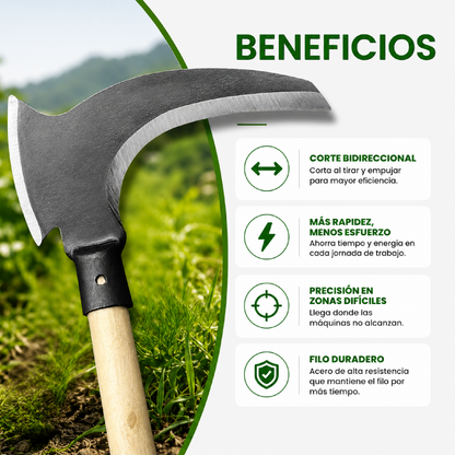 🌿⚒️ Hacha Hoz Doble Función – Potencia, Precisión y Resistencia en una sola herramienta ⚒️🌿