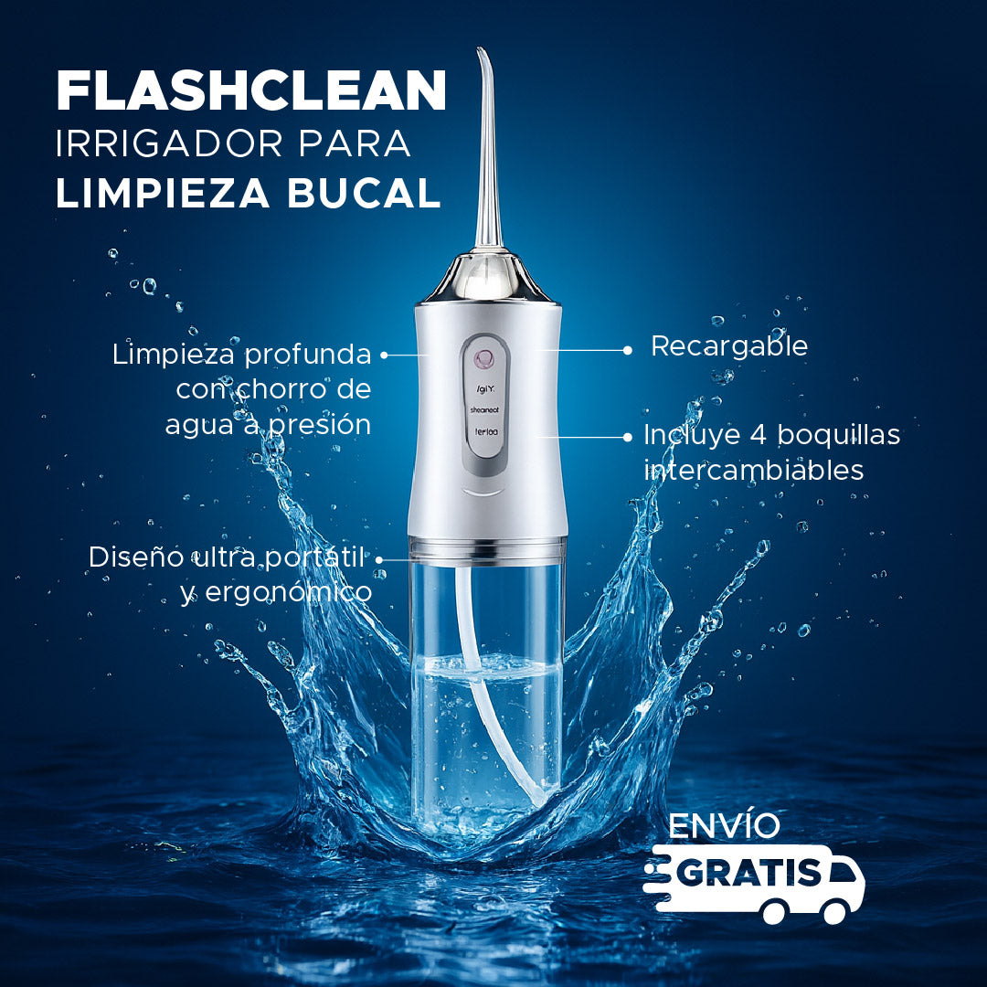 🌟🦷 FLASHCLEAN IRRIGADOR PARA LIMPIEZA BUCAL COMPLETA⚡🦷
