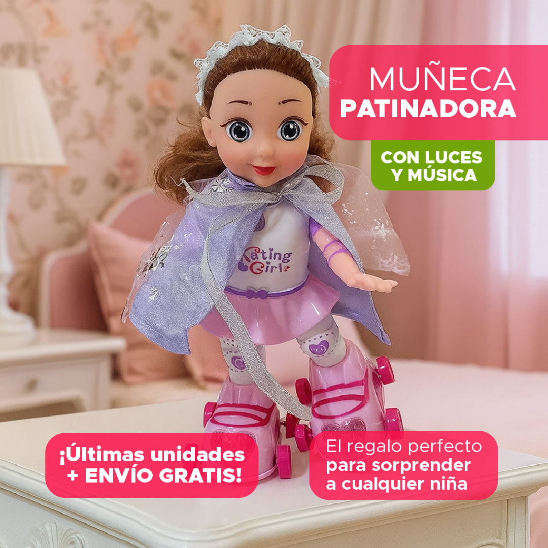 🎁💖 MUÑECA PATINADORA CON LUCES Y MÚSICA 🌟✨
