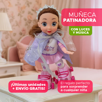 🎁💖 MUÑECA PATINADORA CON LUCES Y MÚSICA 🌟✨