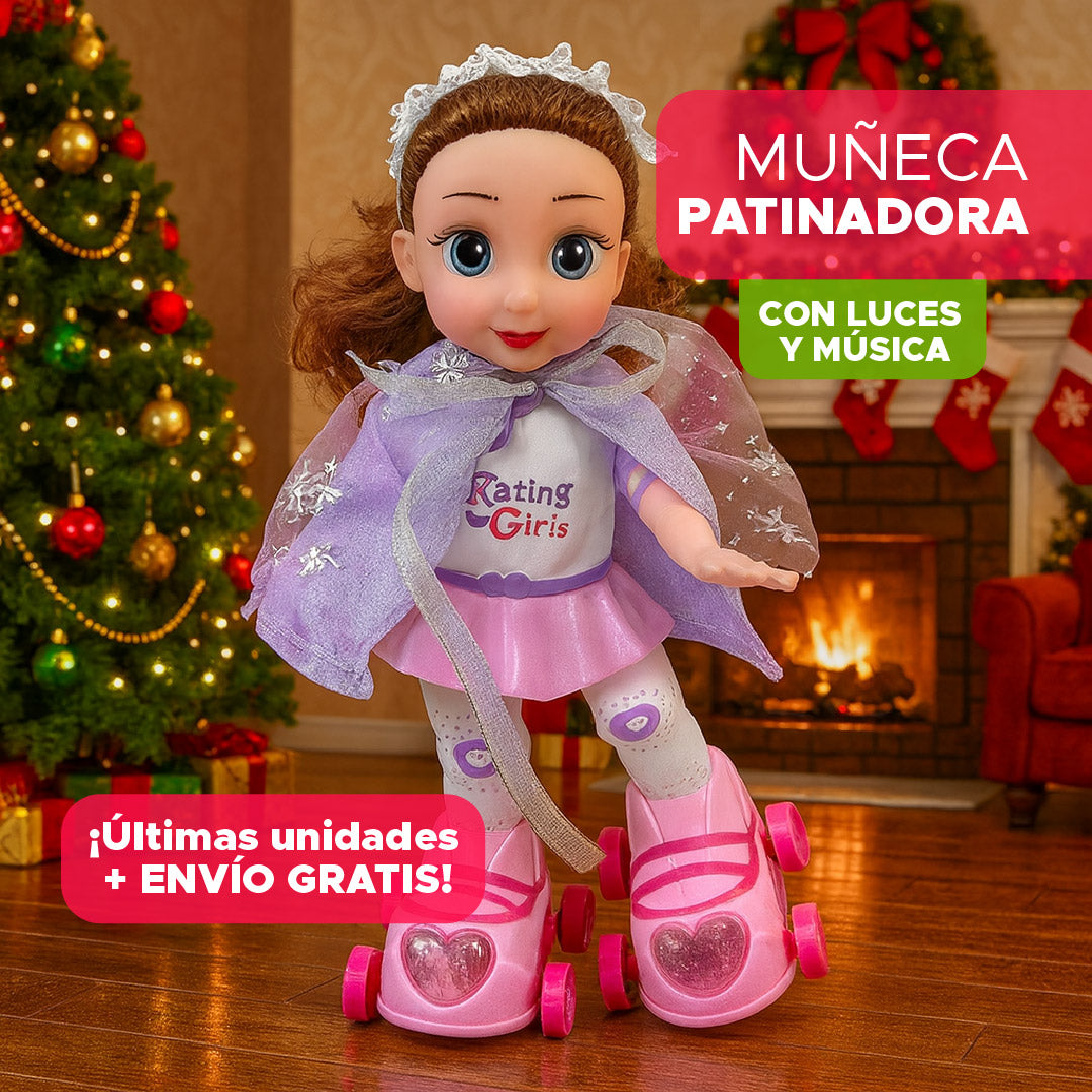 🎁💖 MUÑECA PATINADORA CON LUCES Y MÚSICA 🌟✨