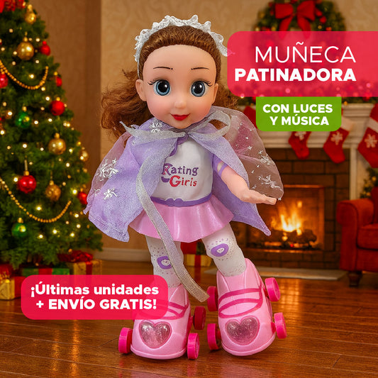 🎁💖 MUÑECA PATINADORA CON LUCES Y MÚSICA 🌟✨