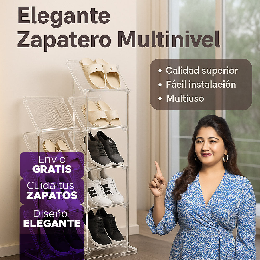 🥇 ORGANIZADOR DE ZAPATOS EN ACRÍLICO – 4 NIVELES 👟✨ Envío GRATIS 🚚💨